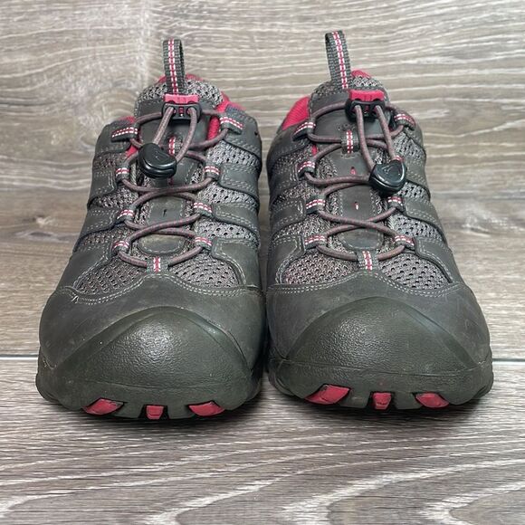 Keen Koven Low Top Youth Size 5 Gray Red Waterproof Hiking Boots - Picture 2 of 11